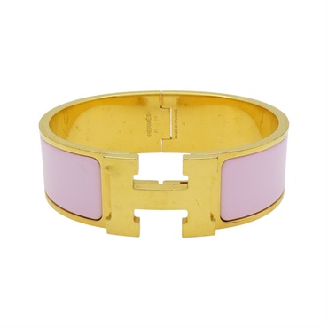 薰衣草紫琺瑯 鍍金屬 Clic Clac H手環【HERMES 愛馬仕】 H300001F