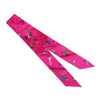 桃紅色 絲綢 Ex-Libris Les Parisiennes 絲巾 【HERMES 愛馬仕】 H063416S