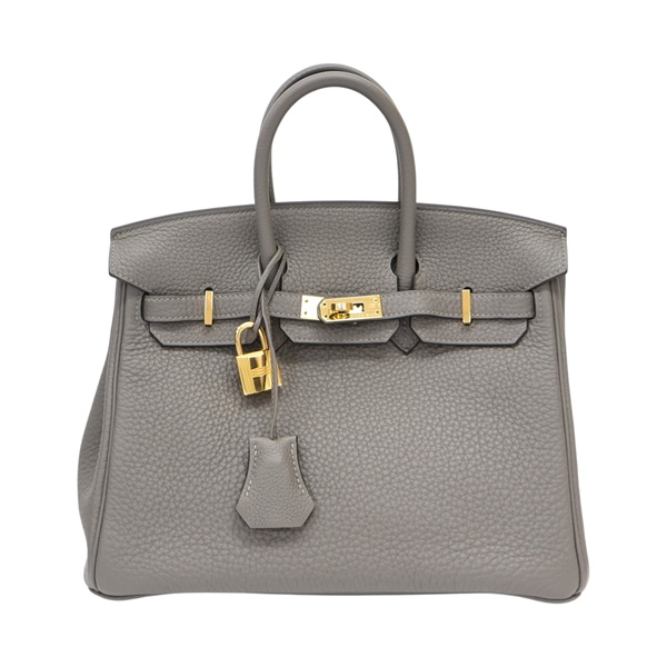 錫契灰 Taurillon牛皮 Birkin 25 柏金包 手提包 U刻 金扣【HERMES 愛馬仕】 U刻/Gris Meyer