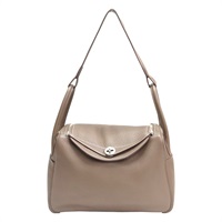 大象灰色 Taurillon牛皮 Lindy 30 肩背包 □Q刻 銀扣【HERMES 愛馬仕】 □Q/Etoupe