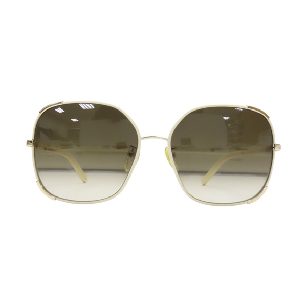 茶色鏡片 米白色鏡框 鍍金 墨鏡 太陽眼鏡【Chloe 克羅伊】 CE109SL