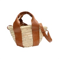 棕色牛皮 草編 Sense 兩用包【Chloe 克羅伊】 CHC23SS304