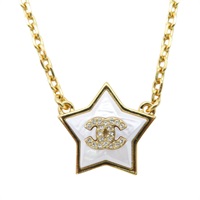 金色 鍍金 星星造型 CC 項鏈【CHANEL 香奈兒】 ABC405