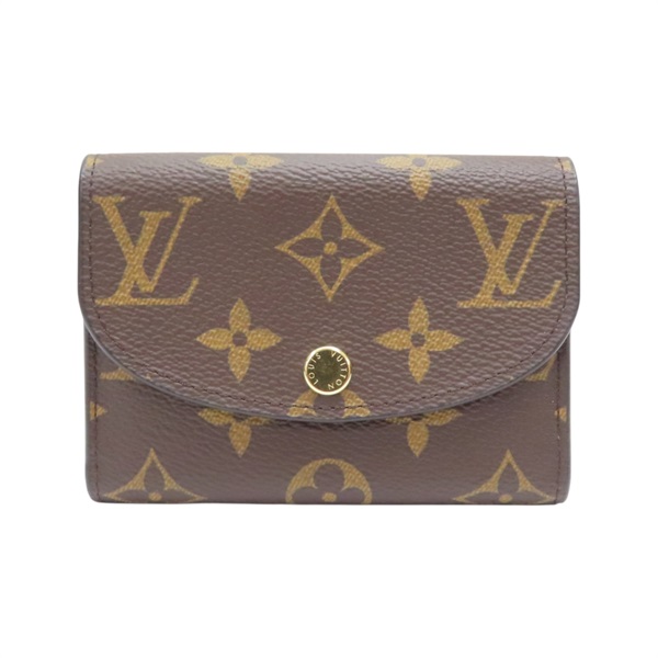 棕色 原花帆布 Rosalie 扣式短夾【LOUIS VUITTON LV 路易威登】 M41939