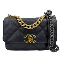 黑色 羊皮 19 Flap 菱格紋 荔枝紋 肩背包【CHANEL 香奈兒】 AS1160