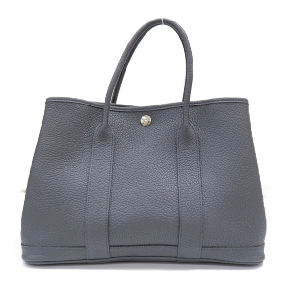 石板灰 Negonda牛皮 Garden Party 30 手提包 □R刻 銀扣【HERMES 愛馬仕】