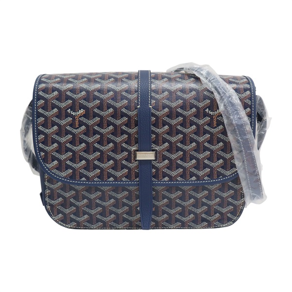 藍色 Goyardine帆布 Belvedere MM 肩背包【GOYARD 高雅德】
