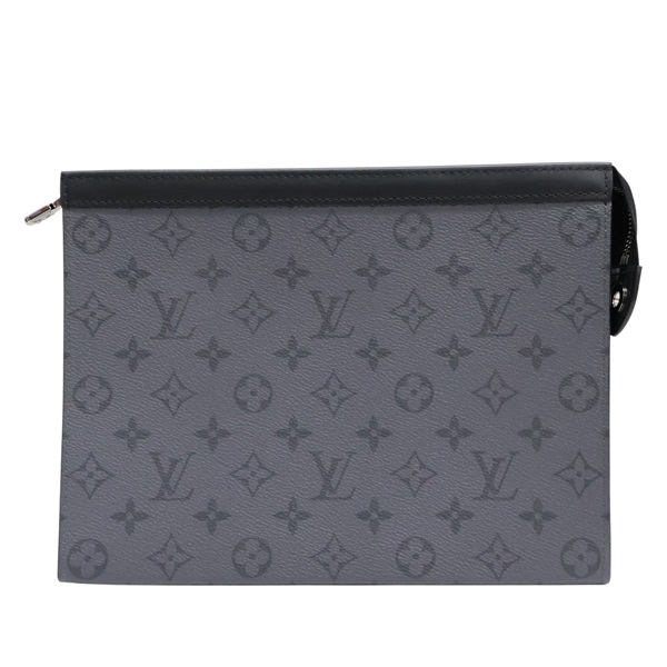 灰色 原花 Eclipse帆布 Pochette Voyage MM 手拿包【LOUIS VUITTON LV 路易威登】 M69535