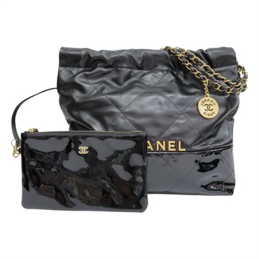 黑色牛皮 22鍊帶 肩背包 AS3260【CHANEL 香奈兒】 AS3260