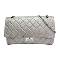 銀色 羊皮 2.55 肩背包 A37590 (無卡)【CHANEL 香奈兒】 A37590