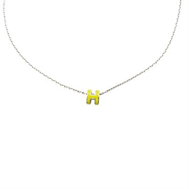 金屬 黃色法瑯 Mini Pop H 項鍊【HERMES 愛馬仕】 H147992F