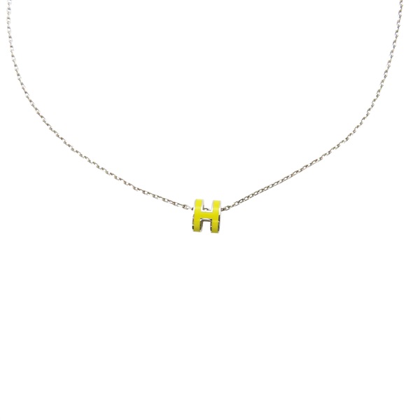 金屬 黃色法瑯 Mini Pop H 項鍊【HERMES 愛馬仕】 H147992F