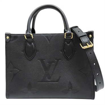 Onthego PM 原花 牛皮 壓紋 兩用包 黑色【LOUIS VUITTON LV 路易威登】 M45653