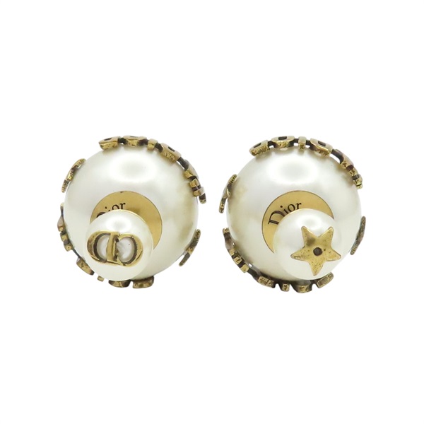 鍍金 珍珠 耳環【Dior 迪奧 】