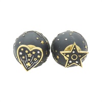 黑色 鍍金 Dior Tribales 心形幸運星 耳環【Dior 迪奧 】