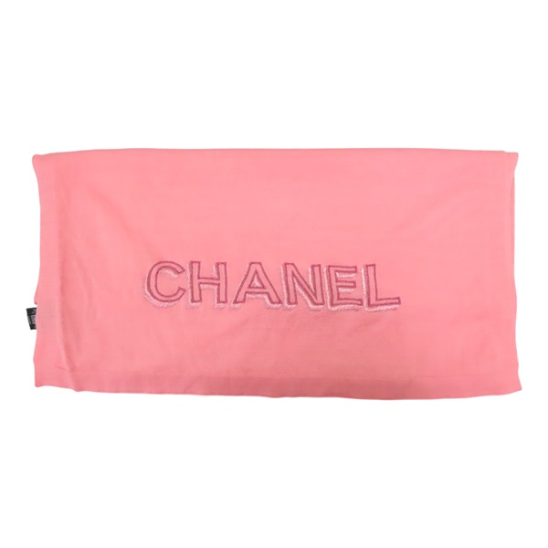 粉色 羊毛 絲綢 刺繡 圍巾【CHANEL 香奈兒】