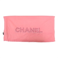 粉色 羊毛 絲綢 刺繡 圍巾【CHANEL 香奈兒】