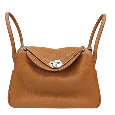 金棕色 Clemence 牛皮 Lindy 26 肩背包 Z刻 銀扣【HERMES 愛馬仕】 H073428CK37