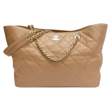 棕色 菱格紋 牛皮 肩背包【CHANEL 香奈兒】