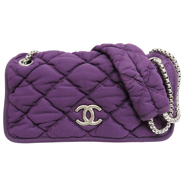 紫色 尼龍 Bubble 肩背包 銀釦【CHANEL 香奈兒】 A47963