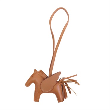 棕色 羊皮 Rodeo Pegase PM 小馬 吊飾 U刻【HERMES 愛馬仕】