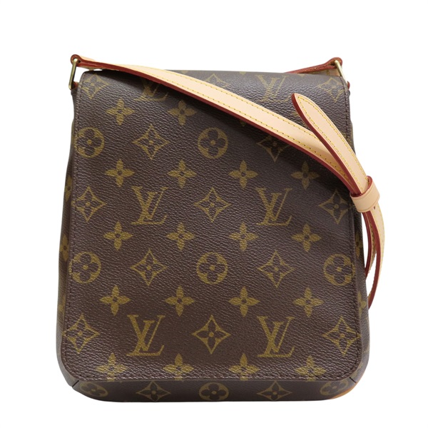 棕色 原花 帆布 Musette Salsa Short 肩背包【LOUIS VUITTON LV 路易威登】 M51258