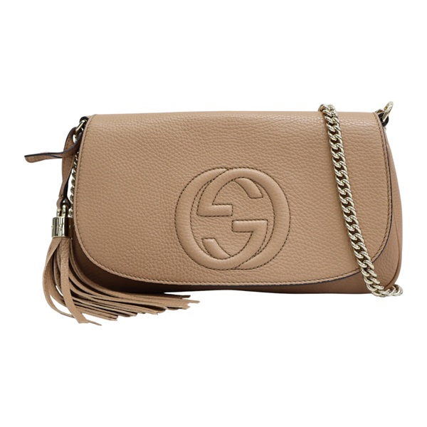 卡其色 牛皮 Soho 鍊帶 肩背包【GUCCI 古馳】 536224