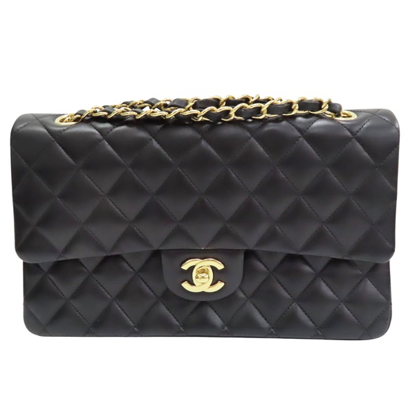 黑色 菱格紋 羊皮 COCO 25 鍊帶 肩背包 金釦【CHANEL 香奈兒】 A01112