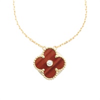 18K玫瑰金 紅玉髓 Alhambra 項鍊【Van Cleef & Arpels 梵克雅寶】 ARPOMV00