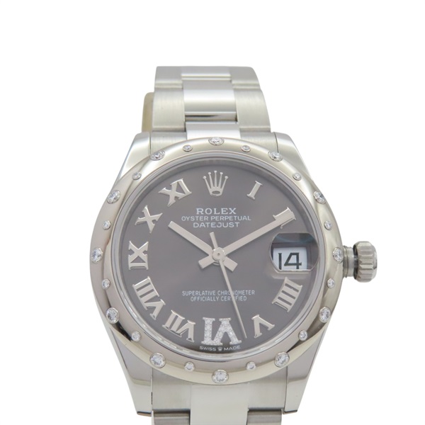 深灰色錶盤 不鏽鋼 鑽石 DateJust 31 腕錶【ROLEX 勞力士】 278344RBR