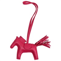 桃紅色羊皮 Rodeo PM 小馬 吊飾 Y刻【HERMES 愛馬仕】