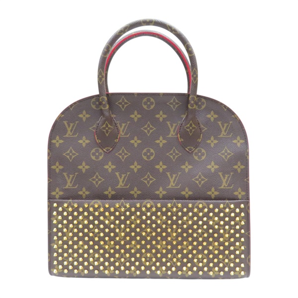 棕色 原花帆布 紅色馬毛 鉚釘 Iconoclast 手提包【LOUIS VUITTON LV 路易威登】 M41234