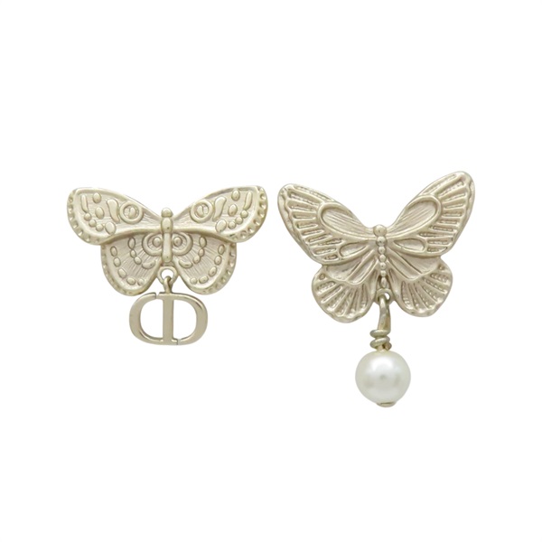 香檳金 鍍金 蝴蝶耳環【Dior 迪奧】 E3059WOMRS