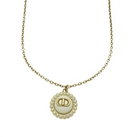 金色鍍金 白色圓珠 Petit CD Baroque 項鍊【Dior 迪奧】 N2636