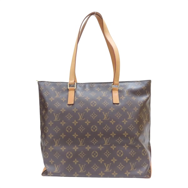 棕色 原花帆布 Cabas Mezzo 肩背包  【LOUIS VUITTON LV 路易威登】 M51151