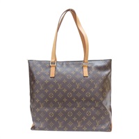 棕色 原花帆布 Cabas Mezzo 肩背包  【LOUIS VUITTON LV 路易威登】 M51151
