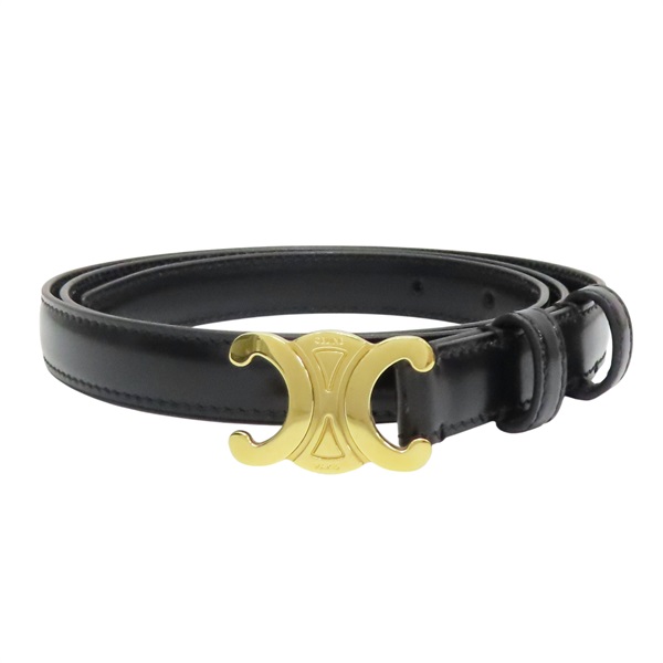 黑色 牛皮 TRIOMPHE 小號18毫米 皮帶【CELINE 賽琳】 45AX63A01