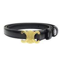 黑色 牛皮 TRIOMPHE 小號18毫米 皮帶【CELINE 賽琳】 45AX63A01