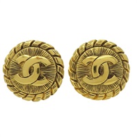 鍍金 圓形 Vintage 夾式耳環【CHANEL 香奈兒】