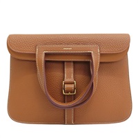 金棕色 Taurillon牛皮 Halzan 25 肩背包 Z刻 金釦【HERMES 愛馬仕】 H082027CC