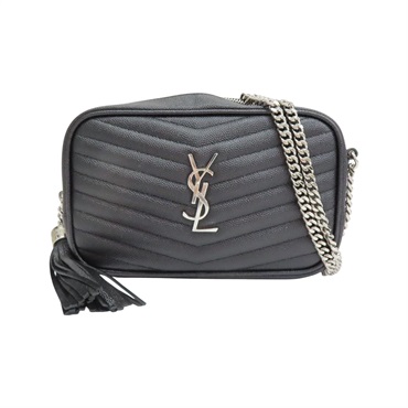 黑色 山形紋 牛皮 LOULOU MINI BAG 肩背包 612579【SAINT LAURENT YSL 聖羅蘭 】 612579