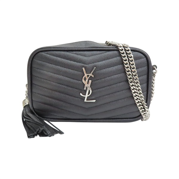 黑色 山形紋 牛皮 LOULOU MINI BAG 肩背包 612579【SAINT LAURENT YSL 聖羅蘭 】 612579