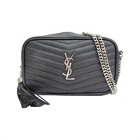 黑色 山形紋 牛皮 LOULOU MINI BAG 肩背包 612579【SAINT LAURENT YSL 聖羅蘭 】 612579