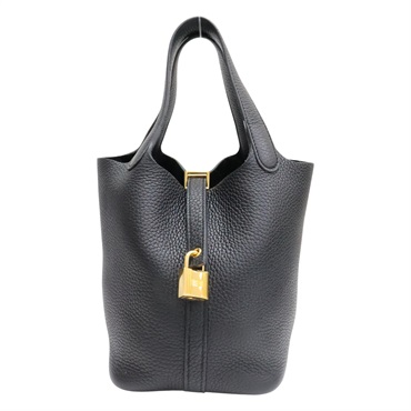 黑色 Taurillon牛皮 Picotin Lock 18 手提包 B刻 金釦【HERMES 愛馬仕】 H056289CC89