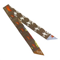 棕色 絲綢 絲巾 Parade Twilly【HERMES 愛馬仕】