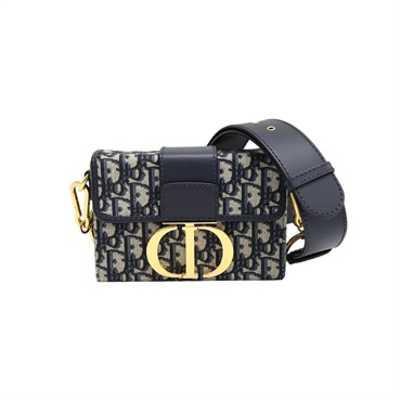 藍色 緹花帆布 30 Montaigne 肩背包【Dior 迪奧】