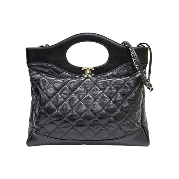 黑色 菱格紋 牛皮 31 兩用包【CHANEL 香奈兒】 AS1010