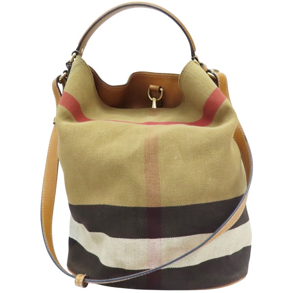 棕色 經典格紋 水桶包 肩背包【BURBERRY 巴寶莉】 3945742