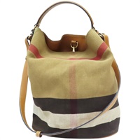 棕色 經典格紋 水桶包 肩背包【BURBERRY 巴寶莉】 3945742