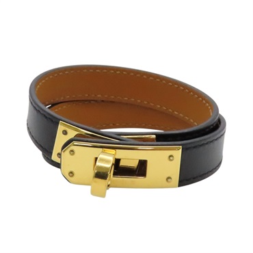 黑色 Swift牛皮 Kelly Double Tour 手環 □R刻 金扣【HERMES 愛馬仕】 H068438CC89T1